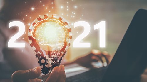 light bulb with 2021 in front of it.