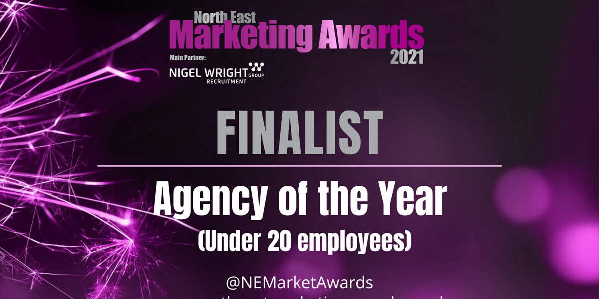 Marketing Awards finalist sign.